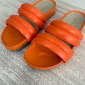 Vionic Mayla Orange Padded Slip On Sandals